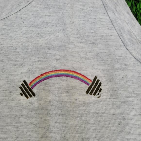 Vintage 90s Rainbow Workout Tank-Top M/L 21x26 - Picture 12 of 13